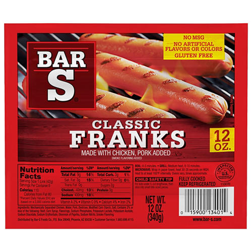 Bars Hot Dogs Nutrition