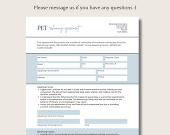 Dog Adoption Agreement Template