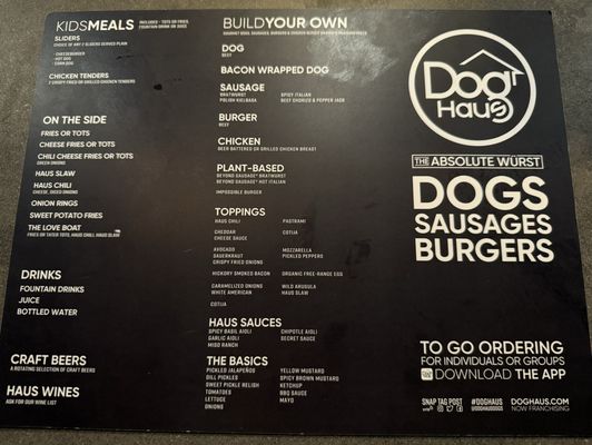 Dog Haus Nutritional Value